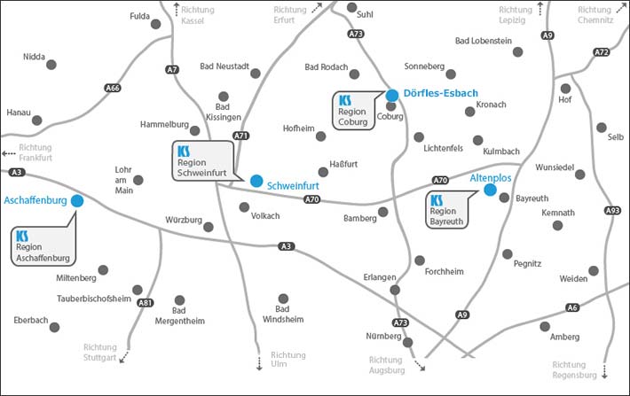 Einzugsgebiet K&S Raumpflegeservice GmbH